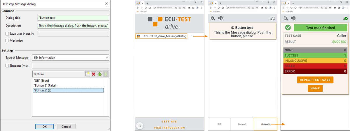 ecu.test Release 2022.4 Message Dialog