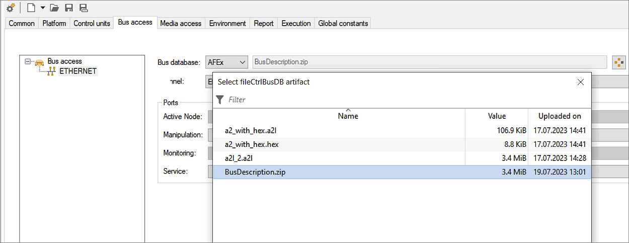 ecu.test Release 2023.3 File exchange Busdatenbanken
